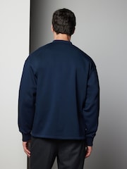 Navy Blue Cotton Rich Jersey Button Through Shacket - Image 3 of 9