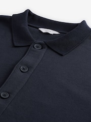 Navy Blue Cotton Rich Jersey Button Through Shacket - Image 8 of 9