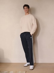 Navy Blue "Side Stripe Straight Leg Joggers " - Image 4 of 5