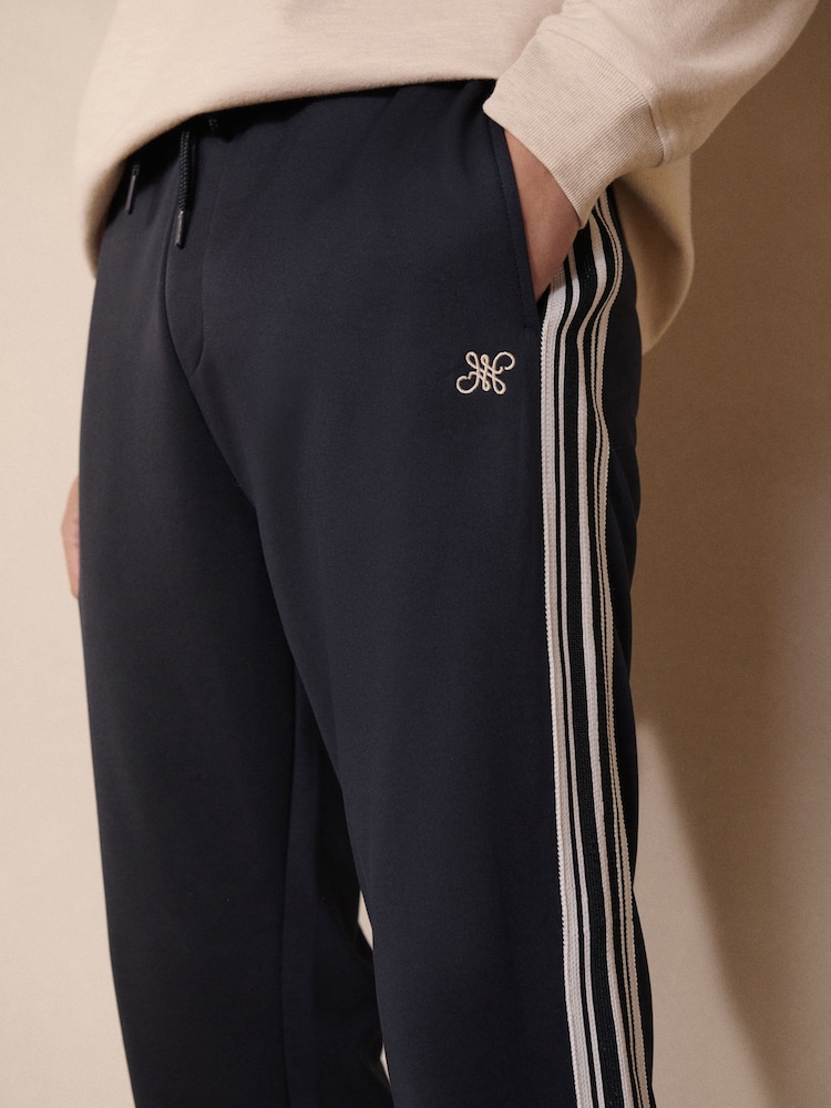 Navy Blue "Side Stripe Straight Leg Joggers " - Image 5 of 5