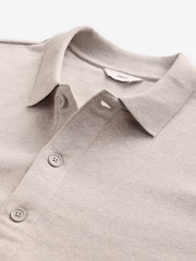 Neutral Cotton Rich Jersey Button Through Shacket - Image 6 of 7
