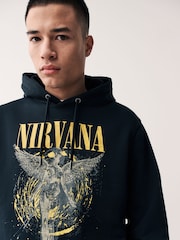 Black Nirvana License Graphic Hoodie - Image 1 of 7
