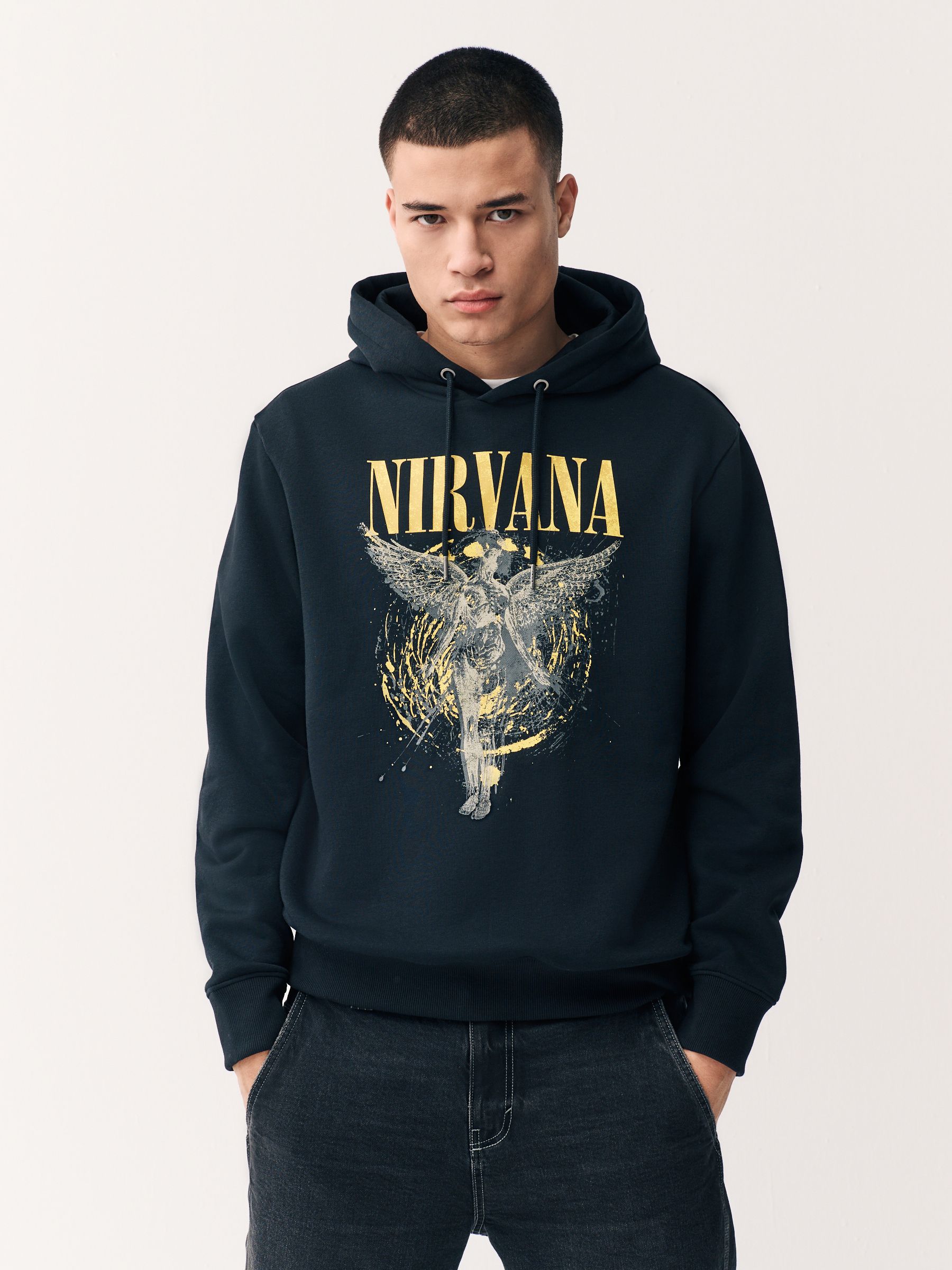 Buy Black Nirvana License Graphic Hoodie from the Next UK online shop