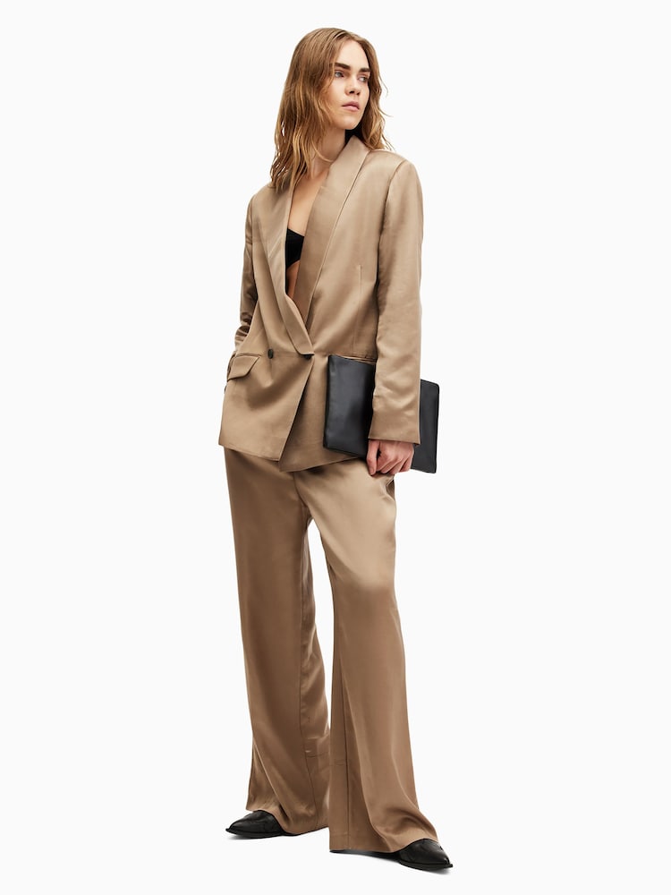 AllSaints Brown Goldie Trousers - Image 1 of 8