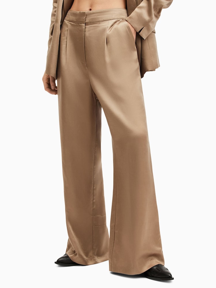 AllSaints Brown Goldie Trousers - Image 2 of 8