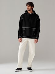 Black Hem Heavyweight 100% Cotton Hoodie - Image 2 of 8