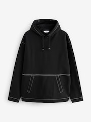 Black Hem Heavyweight 100% Cotton Hoodie - Image 6 of 8