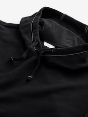 Black Hem Heavyweight 100% Cotton Hoodie - Image 8 of 8