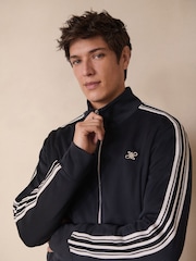 Navy Blue Zip Through Side Stripe Jacket - Image 1 of 7