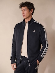 Navy Blue Zip Through Side Stripe Jacket - Image 3 of 7