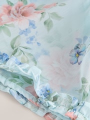 Blue Floral Angel Sleeve Chiffon Dress (3-16yrs) - Image 9 of 9