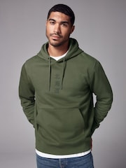 Verde caqui - Sudadera de alto contenido en algodón con diseño gráfico estampado y capucha - Imagen 2 de 10