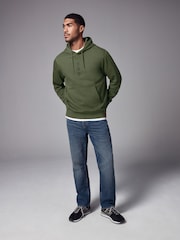 Verde caqui - Sudadera de alto contenido en algodón con diseño gráfico estampado y capucha - Imagen 3 de 10