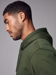 Verde caqui - Sudadera de alto contenido en algodón con diseño gráfico estampado y capucha - Imagen 4 de 10