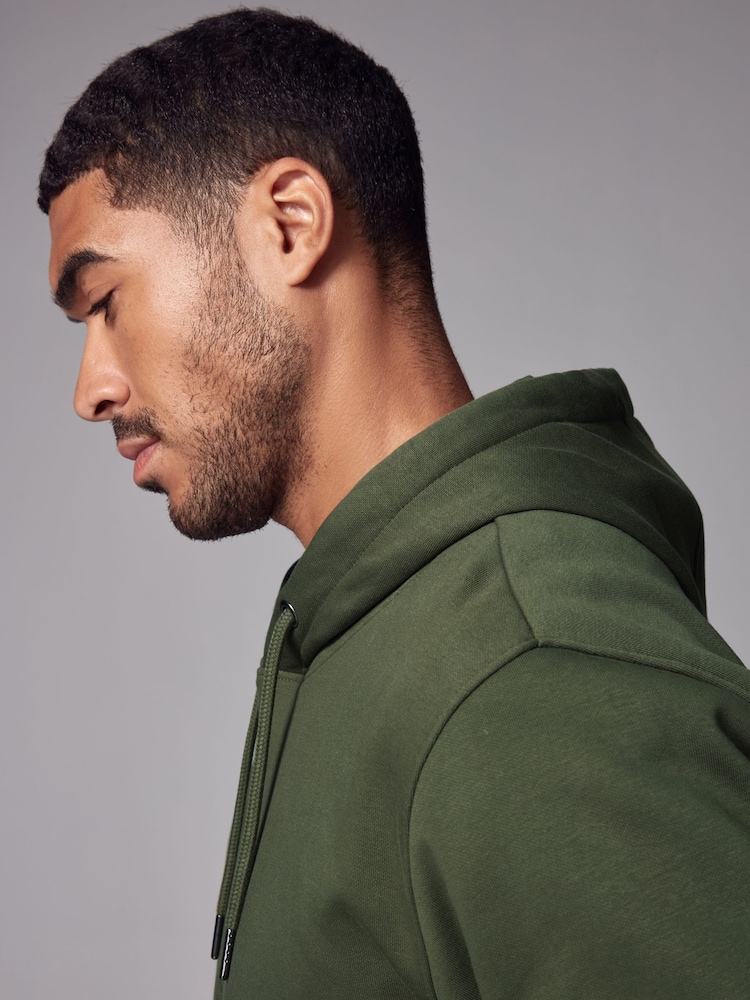 Khaki Green Cotton Rich Printed Graphic Hoodie - Image 4 of 10