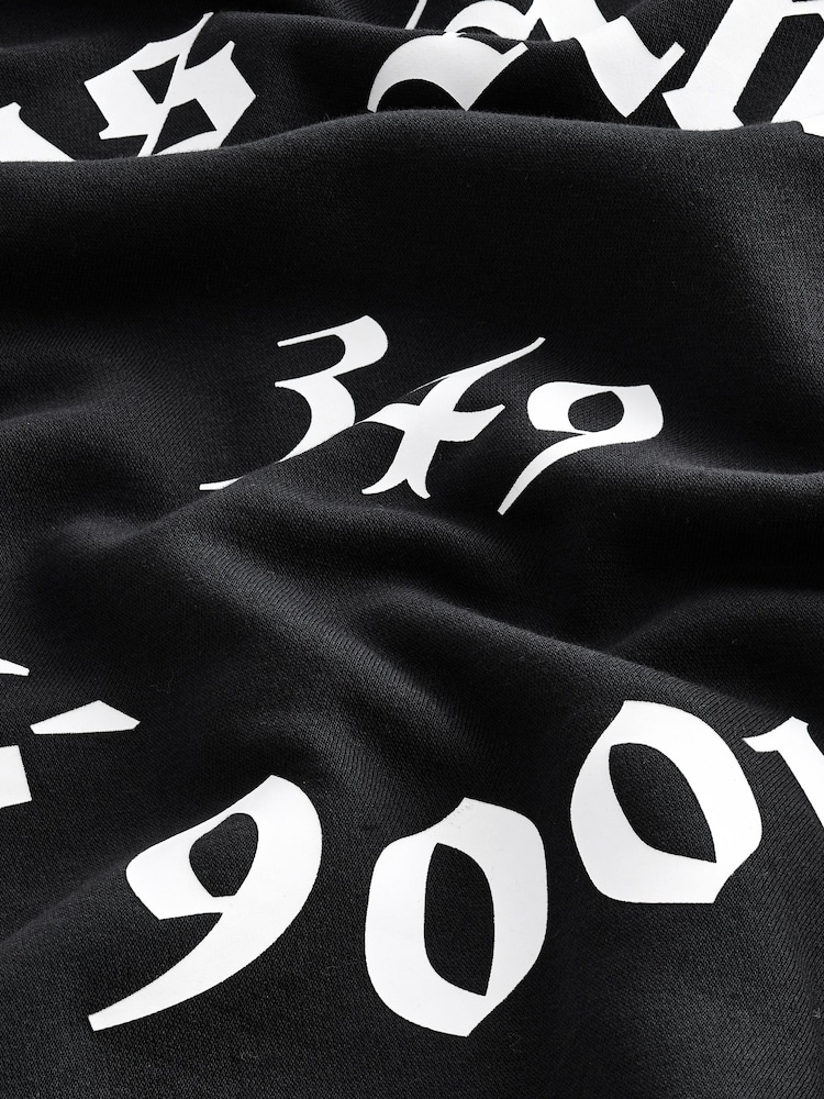Black/White Printed Graphic Sweatshirt - Image 7 of 7