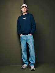 Navy Blue Cotton Rich Crew Graphic Sweatshirt - Image 2 of 7