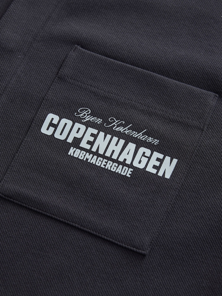 Slate Grey Embroidered Graphic Shacket - Image 9 of 9