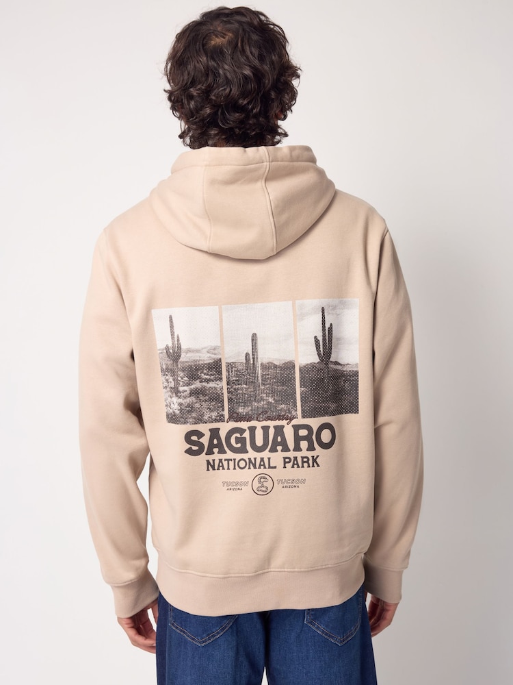 Neutral Cotton Rich Printed Graphic Hoodie - Image 1 of 9