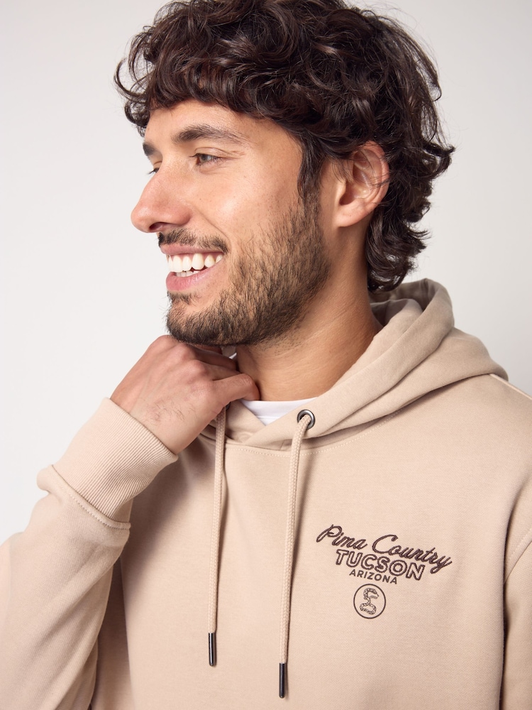 Neutral Cotton Rich Printed Graphic Hoodie - Image 4 of 9