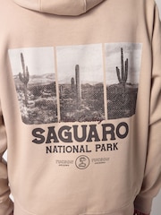 Neutral Cotton Rich Printed Graphic Hoodie - Image 5 of 9