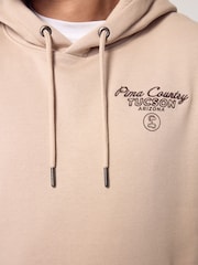 Neutral Cotton Rich Printed Graphic Hoodie - Image 6 of 9