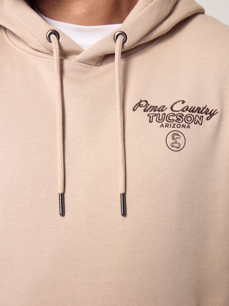 Neutral Cotton Rich Printed Graphic Hoodie - Image 6 of 9