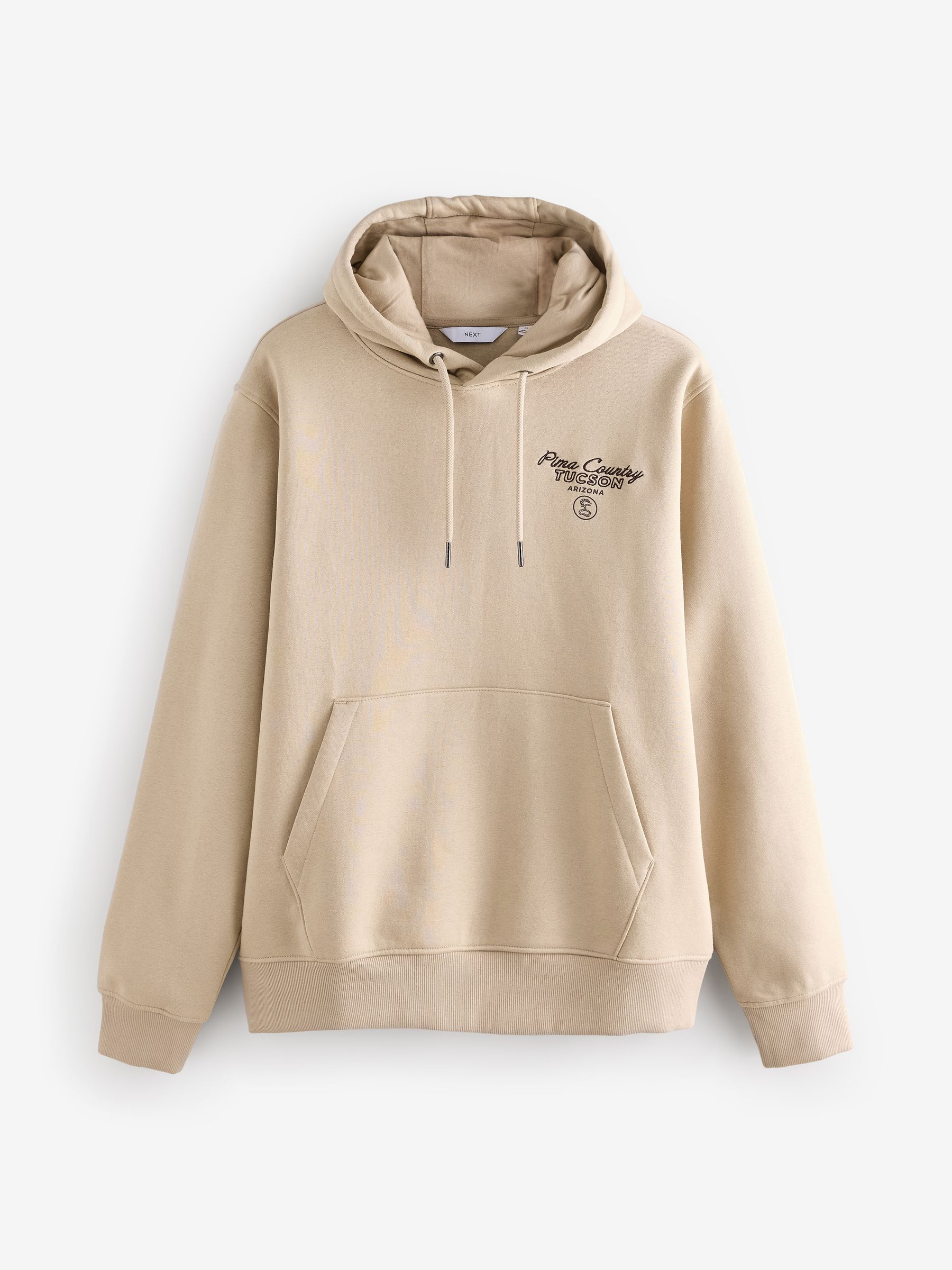 Buy Neutral Cotton Rich Printed Graphic Hoodie from Next USA