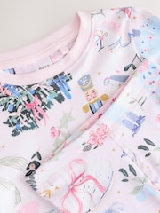 Pink Christmas Scene Christmas 100% Cotton Pyjamas 1 Pack (9mths-16yrs) - Image 3 of 4