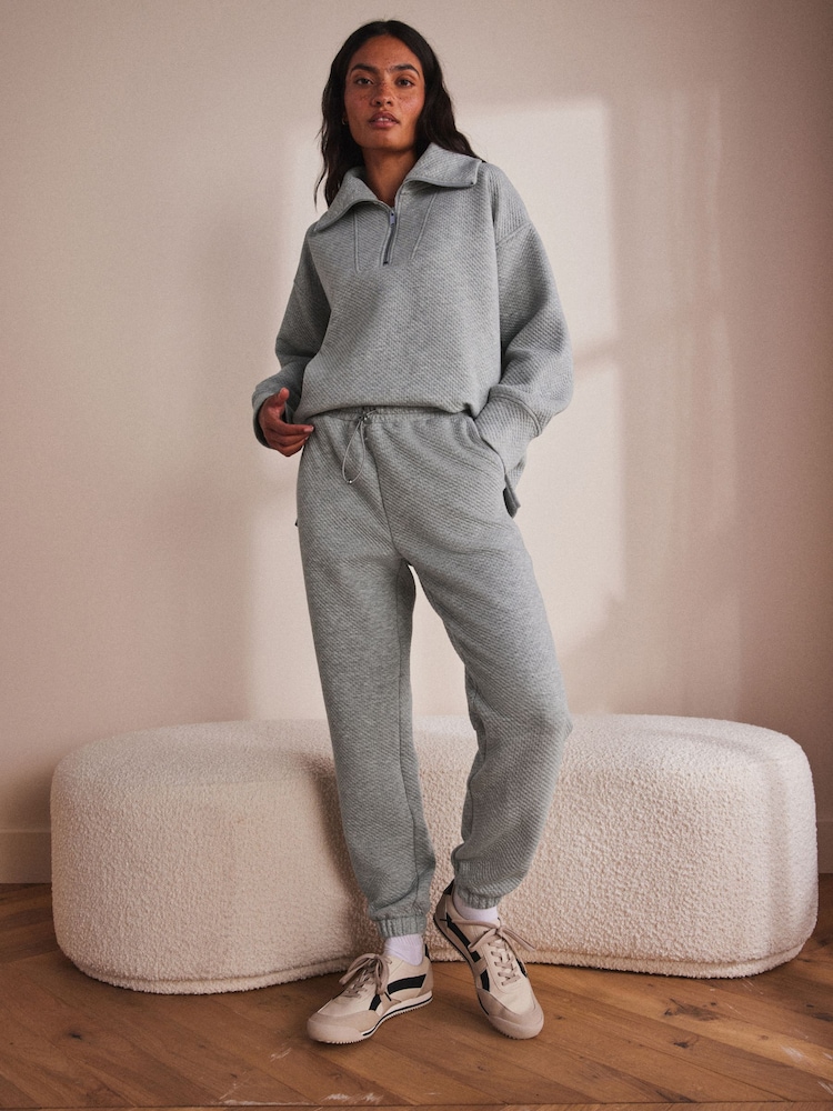 Grey Textured Cuffed Joggers - Image 2 of 9