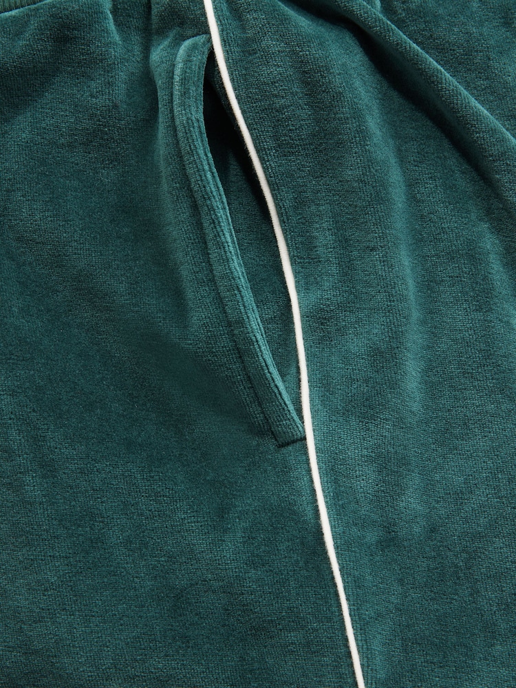 Green Velour 100% Cotton Joggers - Image 4 of 4