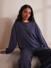 Blue Modal Blend Lounge Top - Image 1 of 9