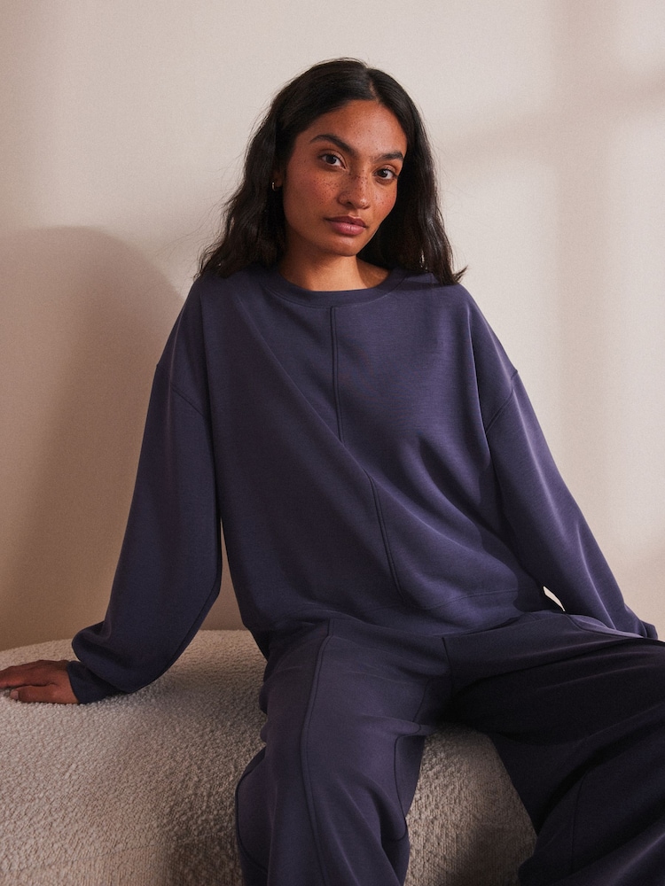 Blue Modal Blend Lounge Top - Image 1 of 9