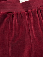 Burgundy Red Velour 100% Cotton Joggers - Image 8 of 9