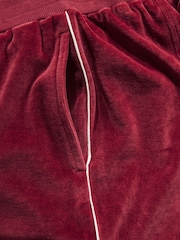Burgundy Red Velour 100% Cotton Joggers - Image 9 of 9