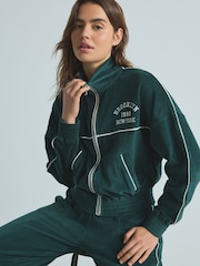 Green Velour Full Zip 100% Cotton Jacket - Image 1 of 6