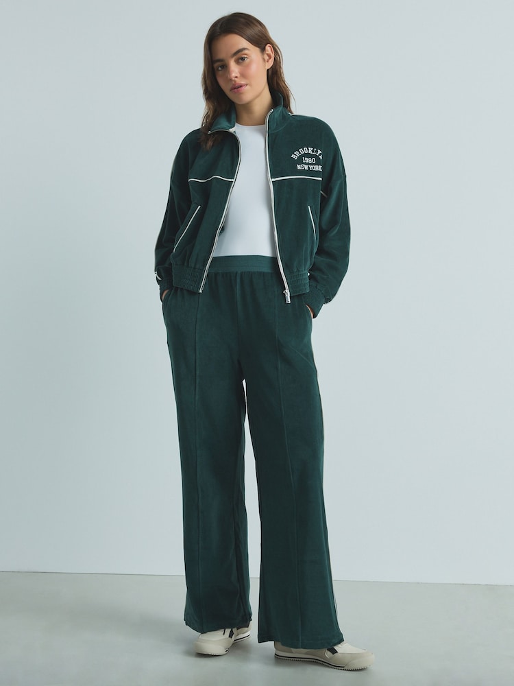Green Velour Full Zip 100% Cotton Jacket - Image 2 of 6