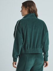 Green Velour Full Zip 100% Cotton Jacket - Image 4 of 6