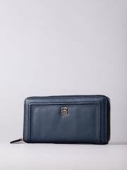 Lakeland Leather Blue Large Icon Leather Zip Purse - Image 1 of 4