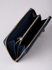 Lakeland Leather Blue Large Icon Leather Zip Purse - Image 4 of 4