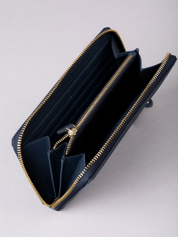 Lakeland Leather Blue Large Icon Leather Zip Purse - Image 4 of 4