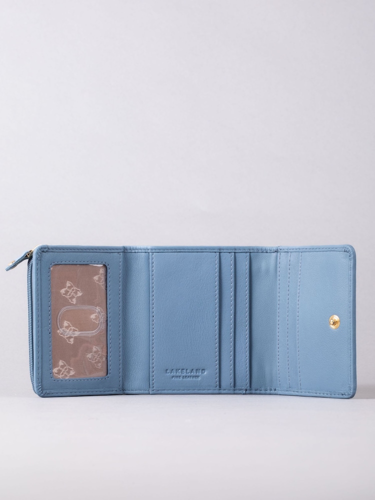 Lakeland Leather Light Blue Mini Icon Flapover Purse - Image 3 of 4