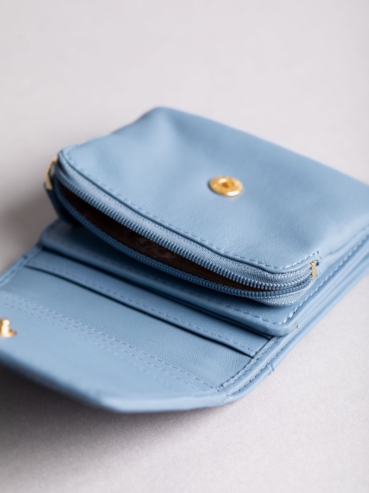 Lakeland Leather Light Blue Mini Icon Flapover Purse - Image 4 of 4