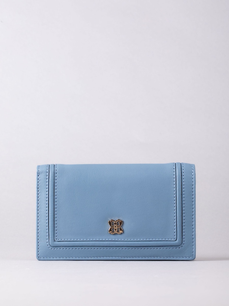 Lakeland Leather Blue Medium Icon Leather Flapover Purse - Image 2 of 4 Lakeland Leather Blue Medium Icon Leather Flapover Purse - Image 2 of 4