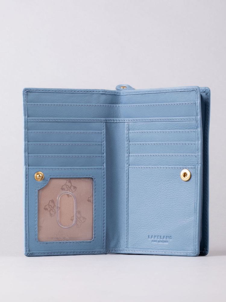 Lakeland Leather Blue Medium Icon Leather Flapover Purse - Image 3 of 4