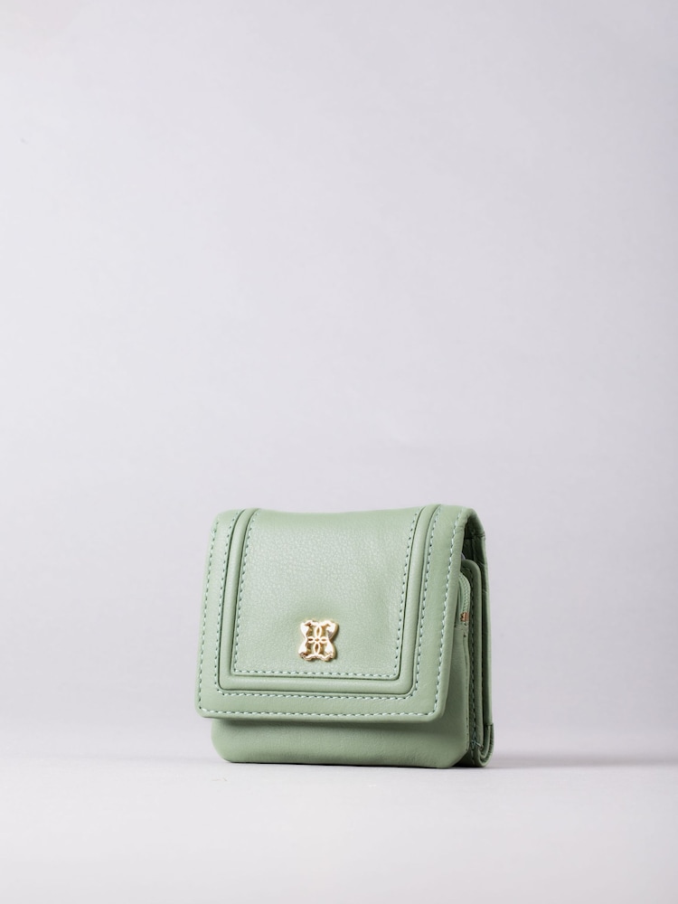 Lakeland Leather Green Mini Icon Flapover Purse - Image 1 of 4