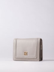 Lakeland Leather Grey Small Icon Leather Flapover Purse - Image 1 of 4