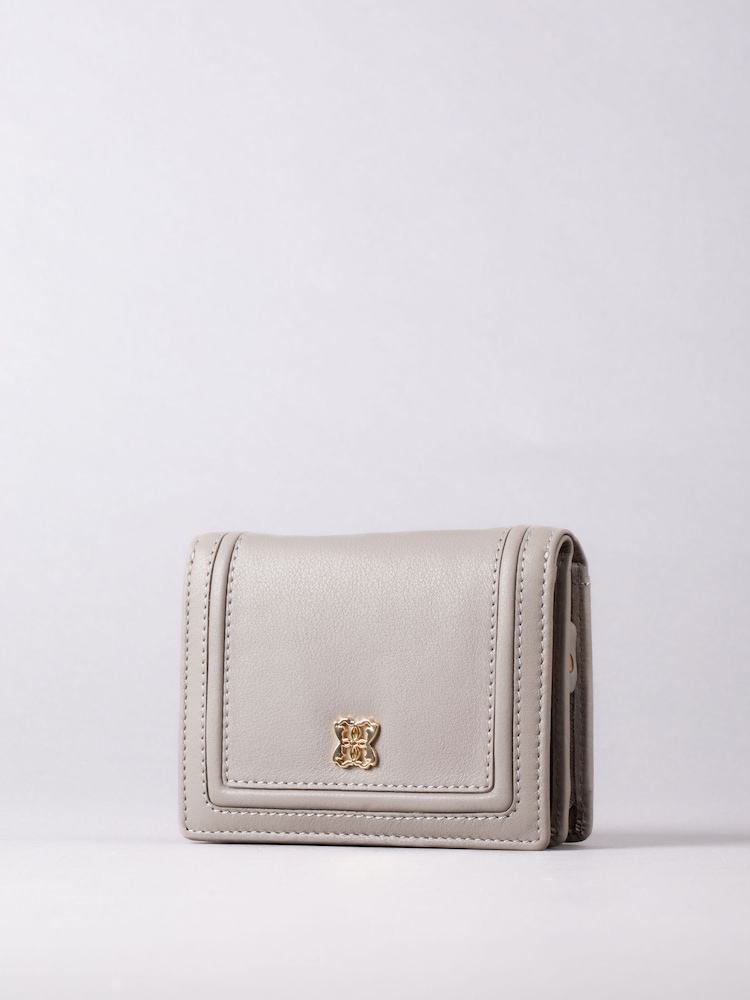 Lakeland Leather Grey Small Icon Leather Flapover Purse - Image 1 of 4
