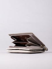 Lakeland Leather Grey Small Icon Leather Flapover Purse - Image 4 of 4