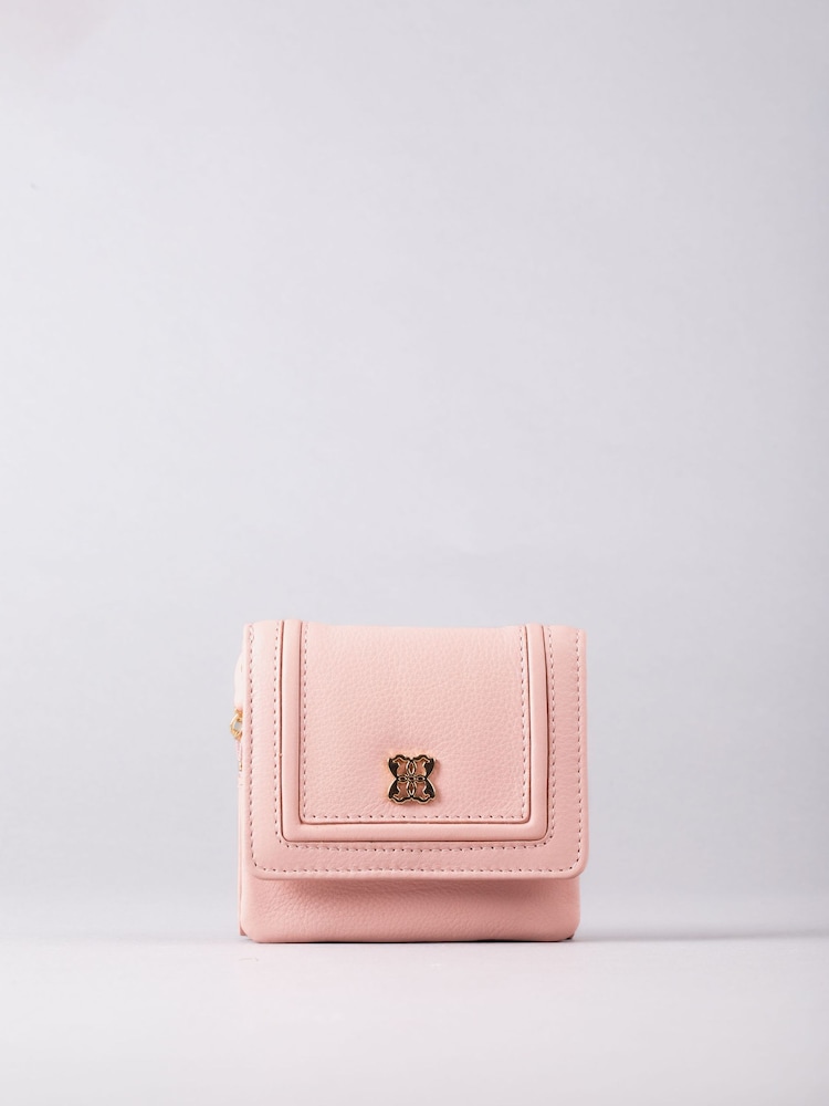 Lakeland Leather Pink Mini Icon Flapover Purse - Image 2 of 4